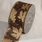 The Ribbon People Chocolate Brown and Gold Fall Leaves Wired Craft Ribbon 2.5" x 20 Yards
